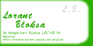 lorant bloksa business card